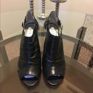 Guess Black Genuine Leather Booties by Guess.