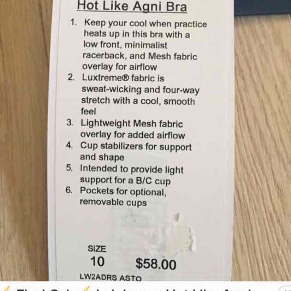⚡️FlashSale⚡️Lululemon Hot Like Agni Bra 10 ASTO - Picture 6 of 6
