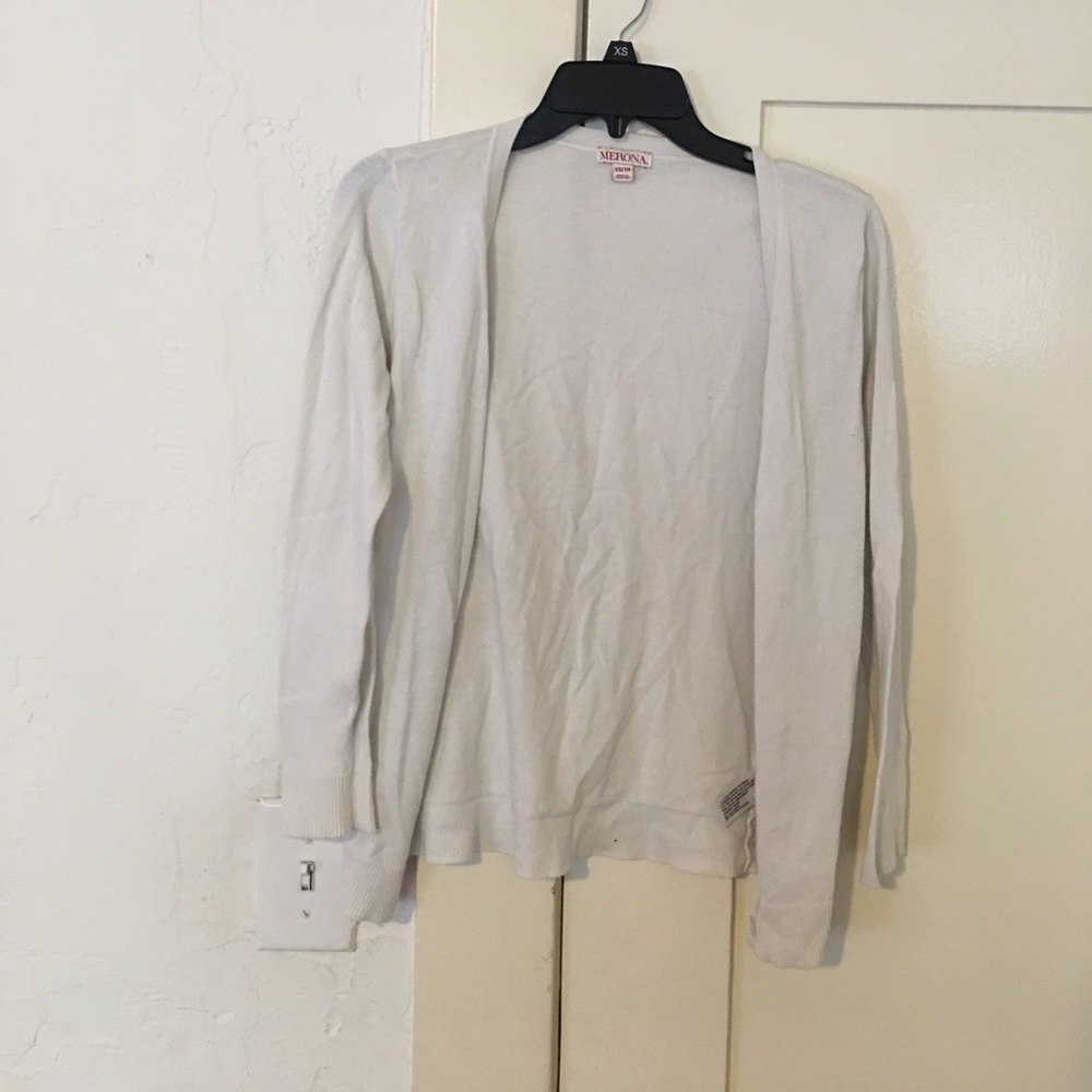 White cardigan