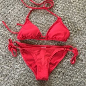 F21 Red Triangle Bikini!!