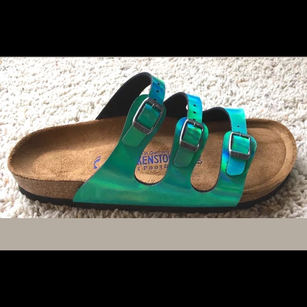 NWT Birkenstock Florida sandal. Green,size Eur41.
