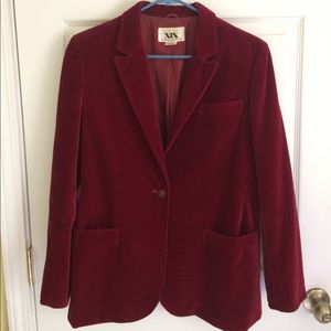 EUC vintage cherry red velvet blazer