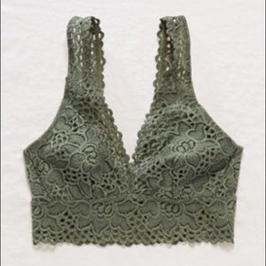 Aerie Boho Lace Plunge Bralette