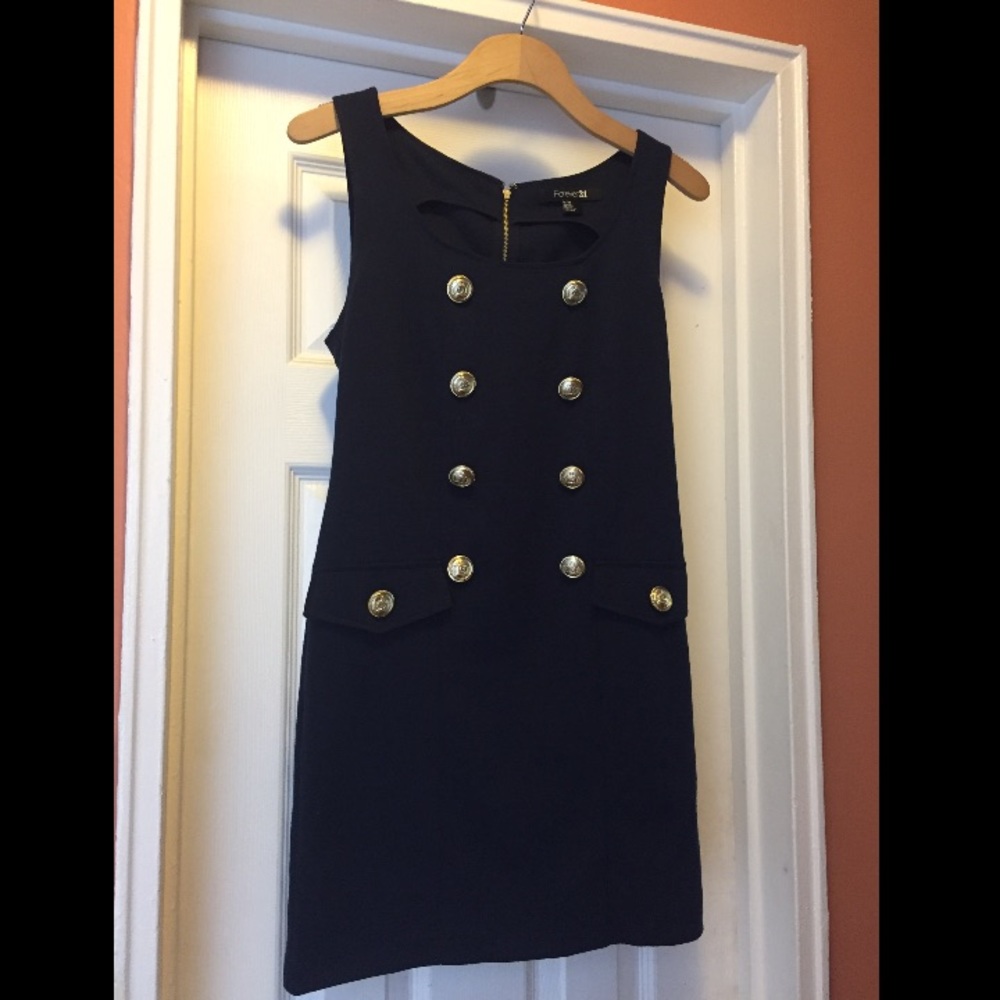 Navy sailor cotton mini with sailor buttons