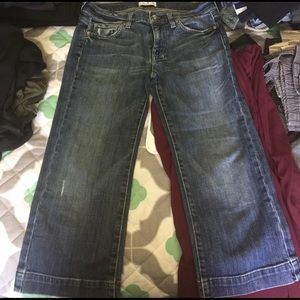 DeLuxe premium denim by Express flare Capri