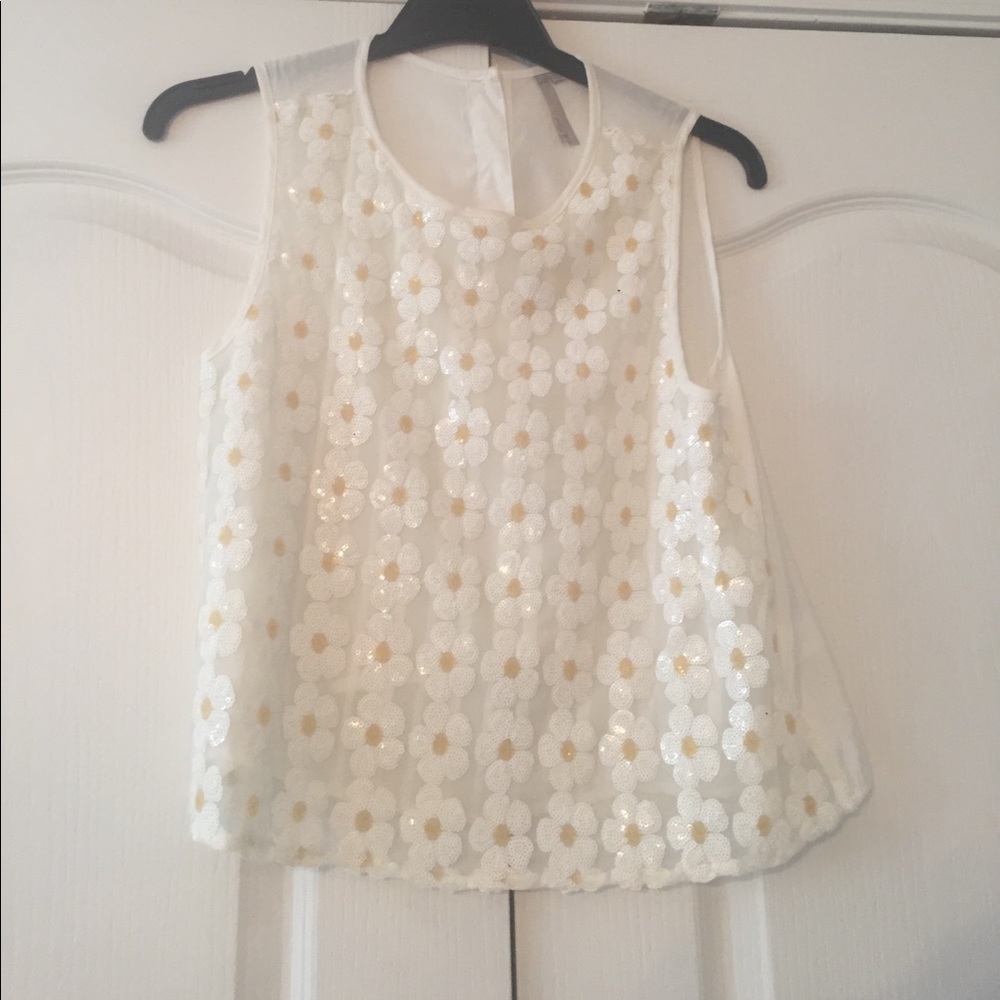 Sequin daisy top