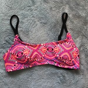 Colorful target bikini top