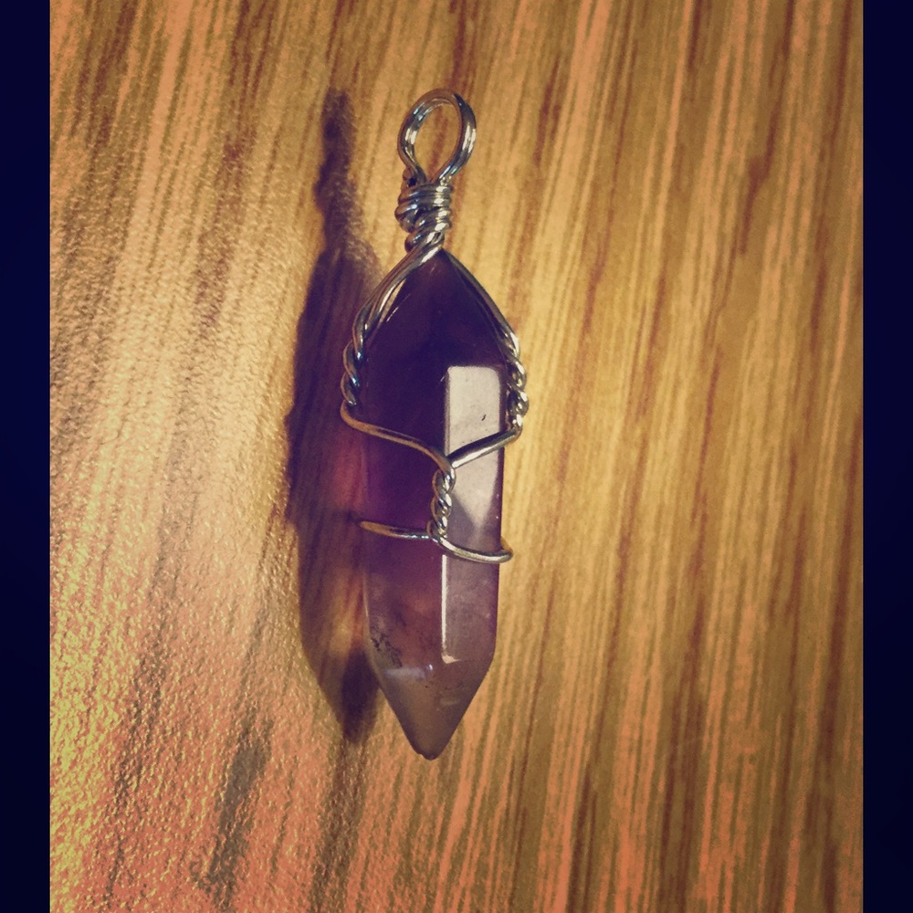 Wire-Wrapped Quartz Pendant*