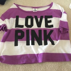 NWOT: Victoria Secret PINK striped cropped top
