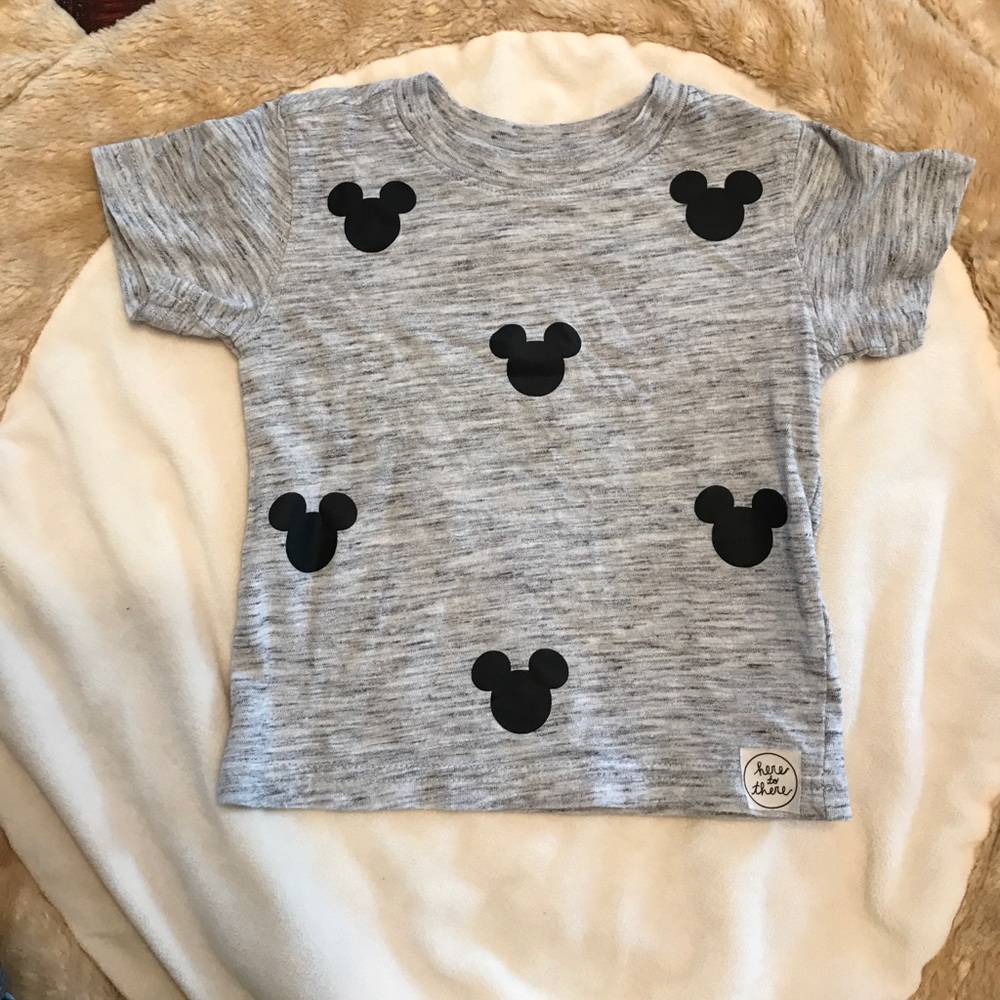 Baby boy Mickey head shirt.