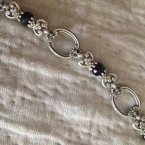 Konstantino silver and onyx collar necklace