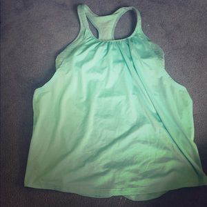 Turquoise workout shirt with built in bra