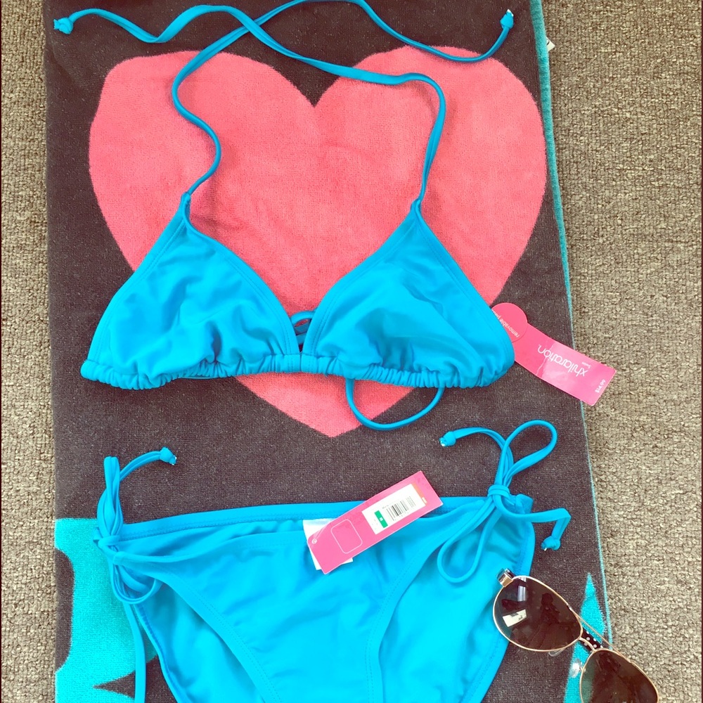 Blue Silky String Bikini