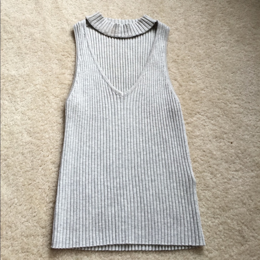 LF Gray Ribbed Top