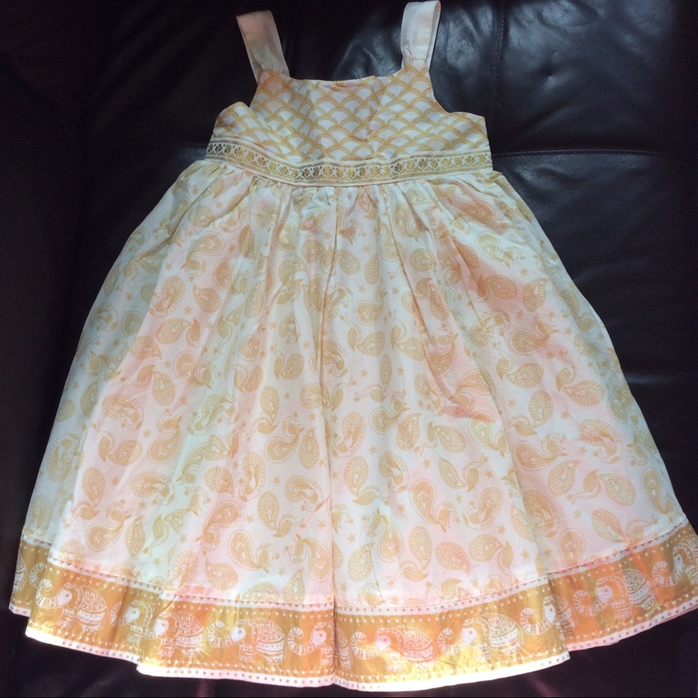 NWT Ivory & Gold Elephant Sundress size US 4-5Y