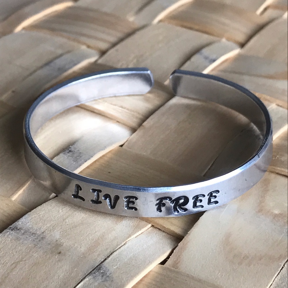 Customized bracelet- live free (custom made by me)
