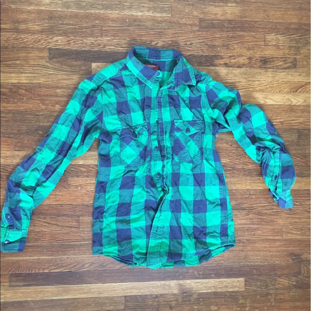 Blue and green flannel