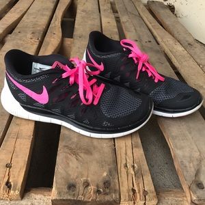 Nike Free 5.0 Black and Pink Shoes