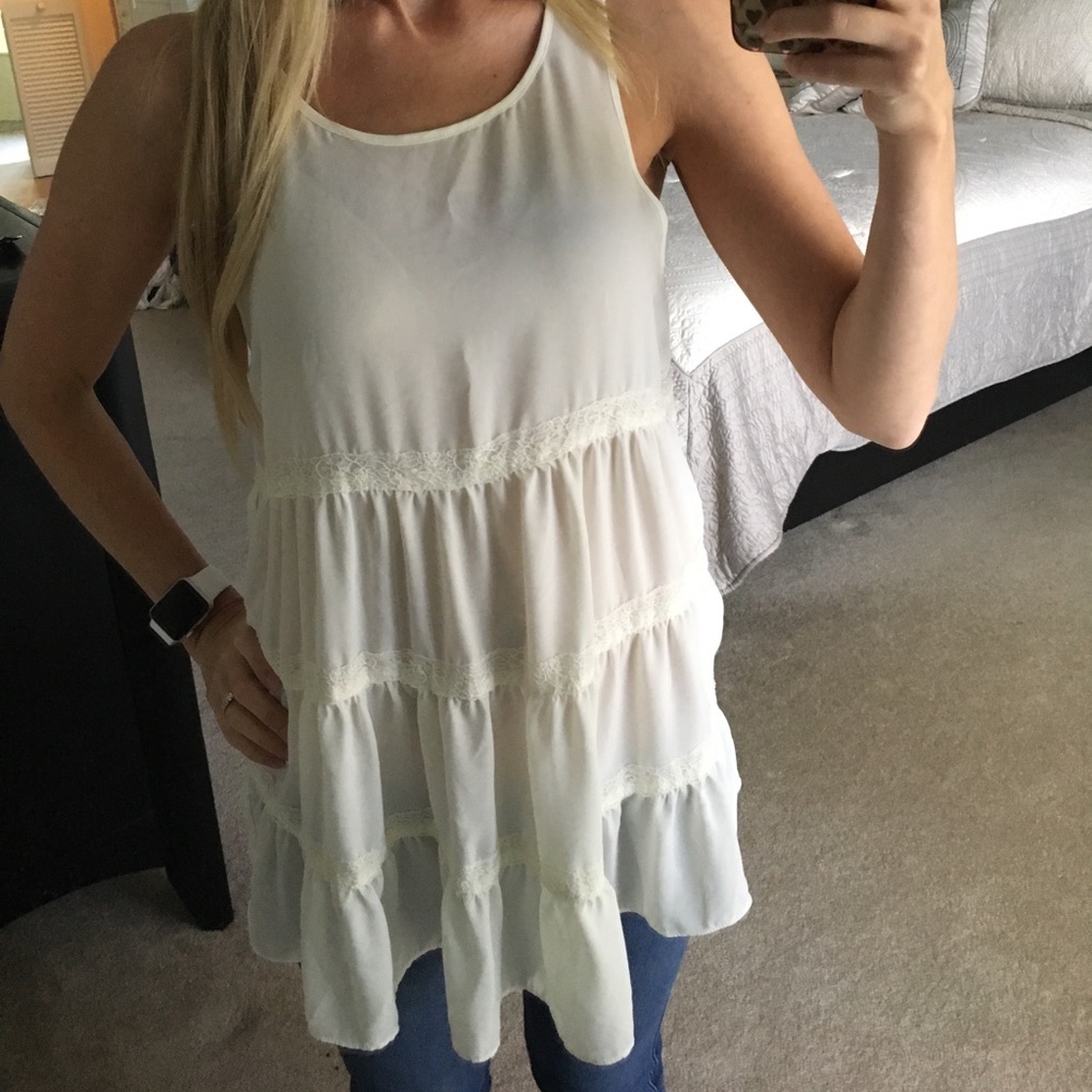 White flowy tank top