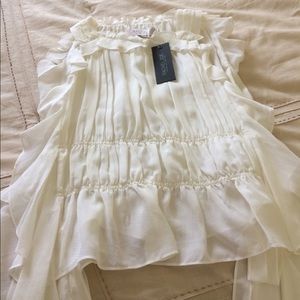 SOLD Gorgeous Rachel Zoe ruffle top NWT in Ecru