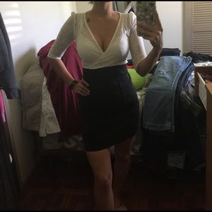 Express white/black mini dress