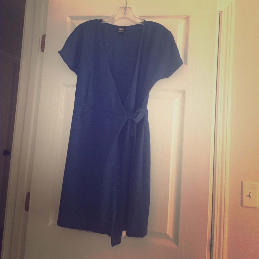 Blue wrap dress