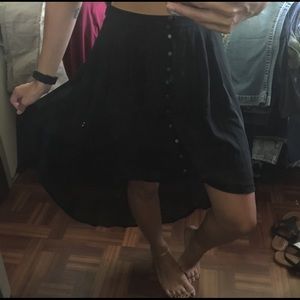 Forever 21 Black with silver button hi-low skirt