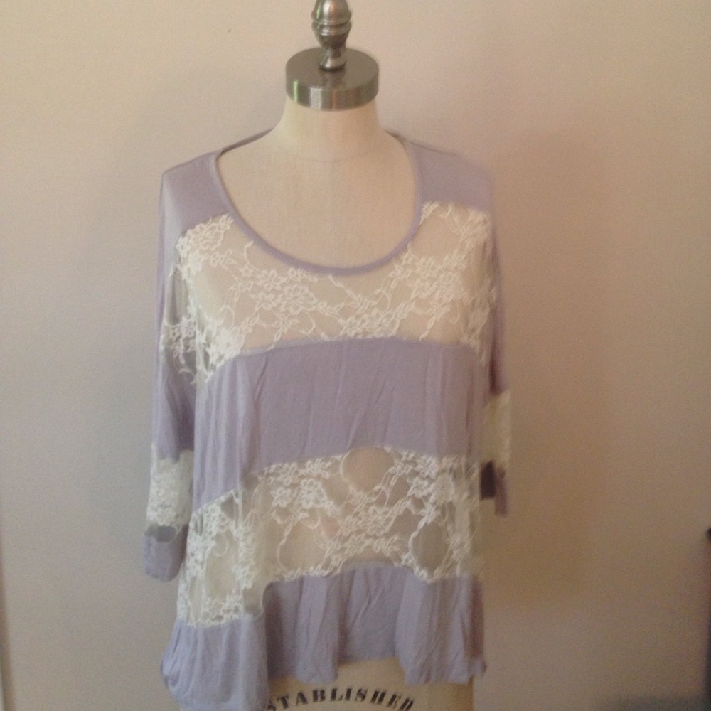 Urban Outfitters Lacey Sheer Panel Shirt