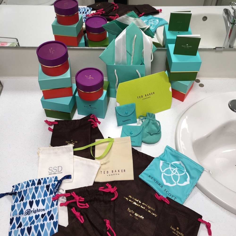 Boxes and pouches for designer gifts.