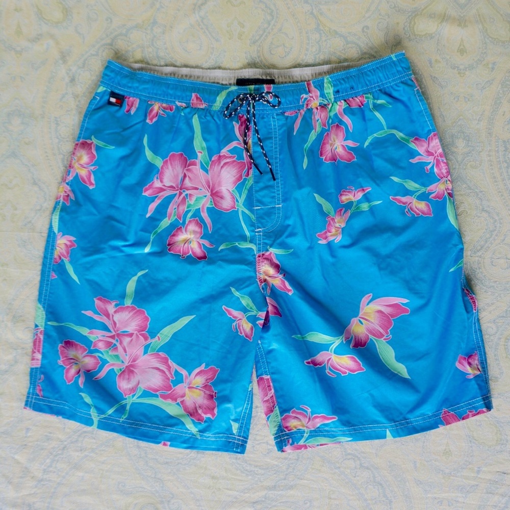 💕🎉HP🎉💕Hawaiian floral swim trunk board shorts