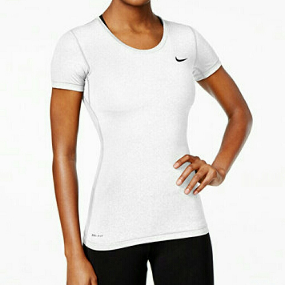 • {Nike} White Dri-Fit Running Top