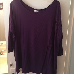Purple Piko 3/4 Sleeve Top