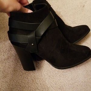 Black suede booties