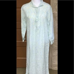 Vtg Nightgown Nite Mates Floral Cotton Flannel M