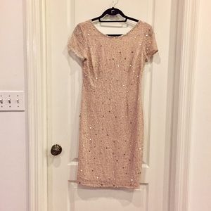 Adrianna Papell Scoop back beaded dress, size 4