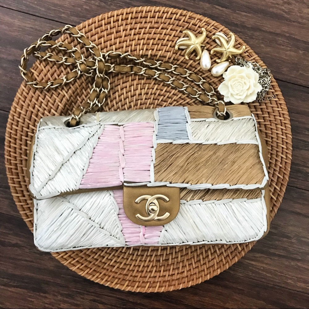 ⛔️🚫SOLD🚫⛔️Chanel Cruise Raffia Classic Bag - Picture 1 of 8