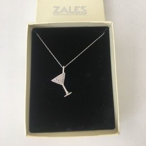 Diamond martini glass necklace