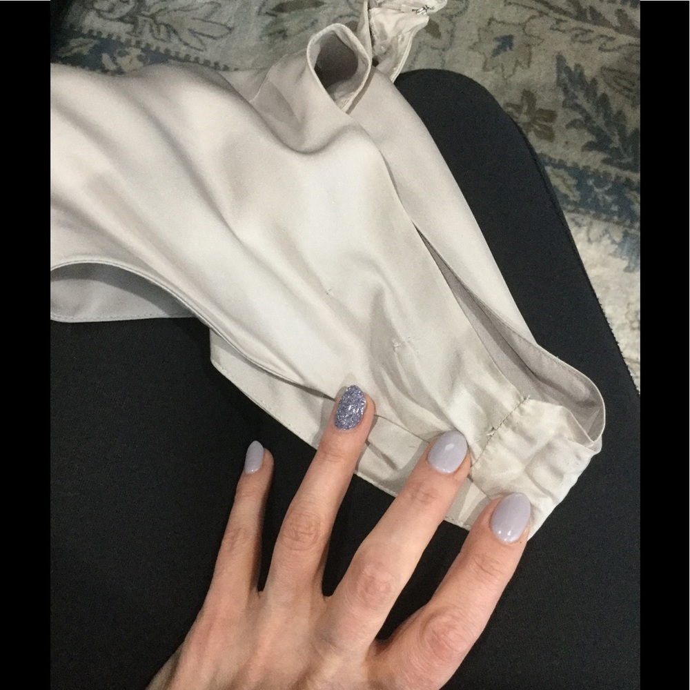 Valentino - silk one shoulder silver/gray dress. - Picture 7 of 7