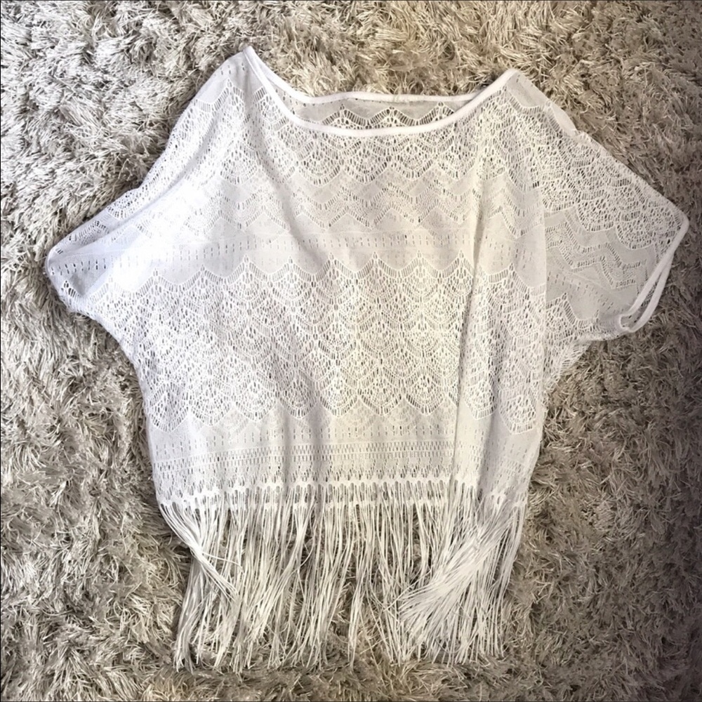 FREE W/ NEXT PURCHASE! Lacy Crop Top/Cover Up! 💕