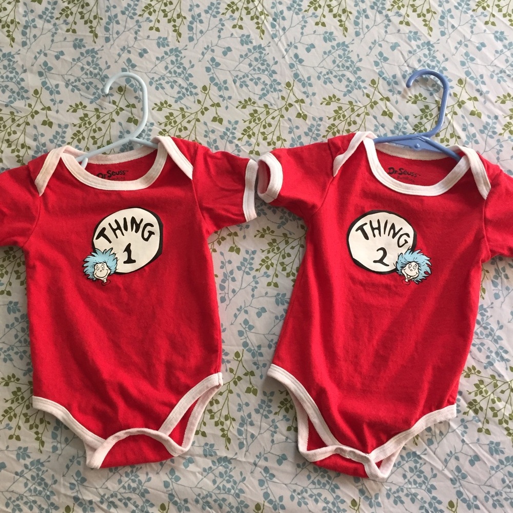 Dr Seuss twins onesies