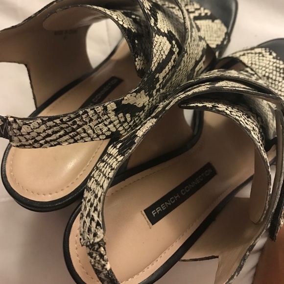 French Connection Snake Print Block Heels - Picture 4 of 7