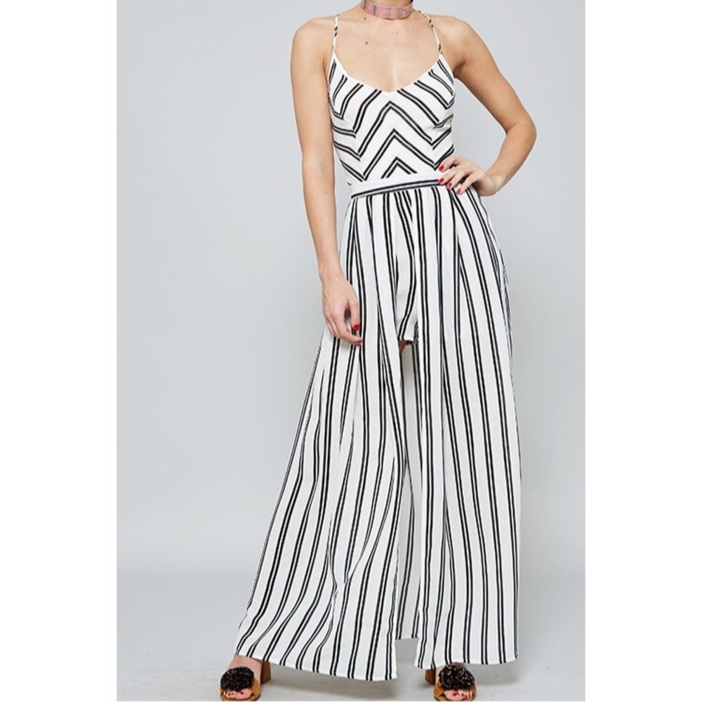 LAST ONE • Striped Romper Jumpsuit - Picture 3 of 7