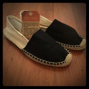 Soludos Black/White Colorblock Espadrilles