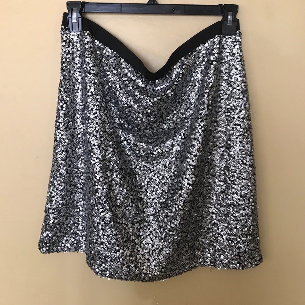 Silver sequined skirt by Loft