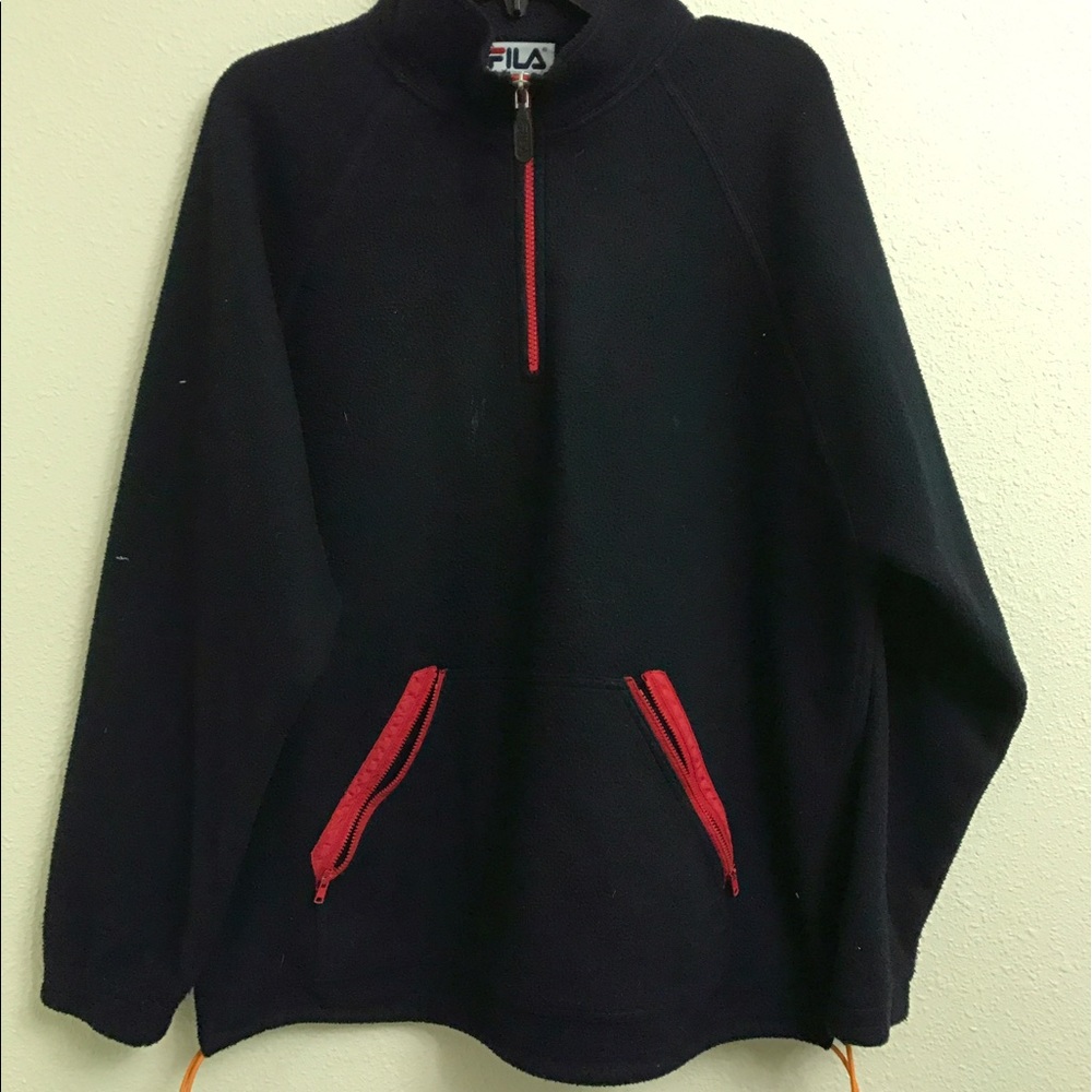 Fila sports fleece jacket pull over zip up