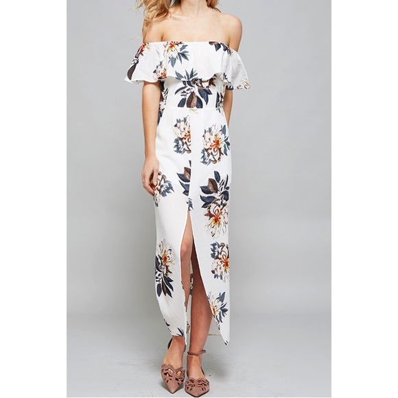 LAST ONE • Floral Off The Shoulder Dress - Picture 3 of 8