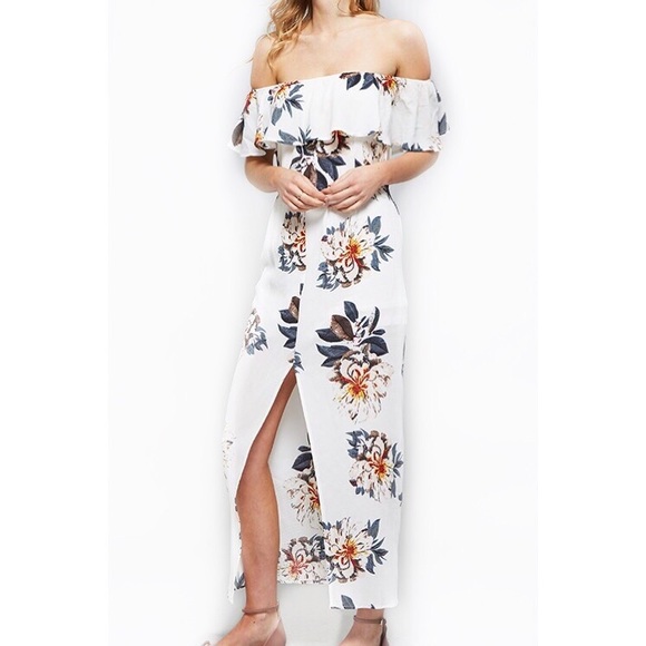 LAST ONE • Floral Off The Shoulder Dress - Picture 2 of 8