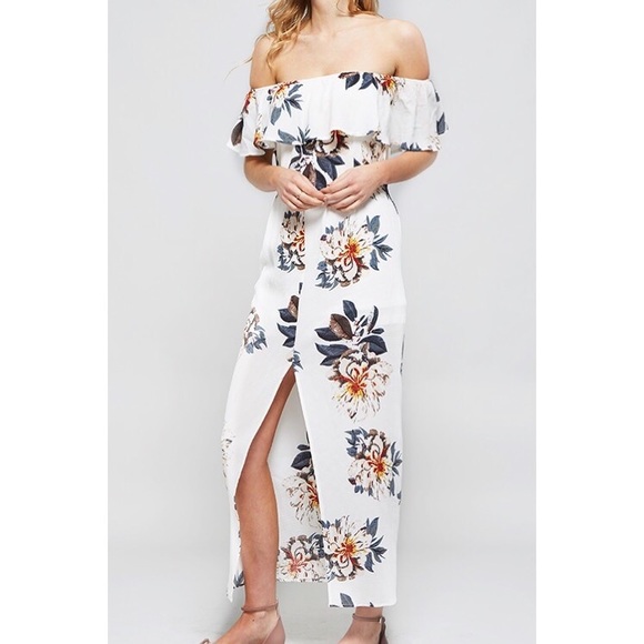 LAST ONE • Floral Off The Shoulder Dress - Picture 6 of 8