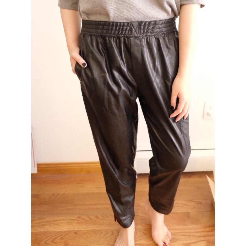 Zara faux leather joggers SZ M