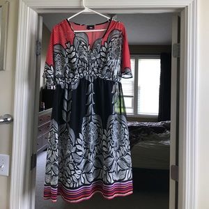 Kimono-style dress with black slip
